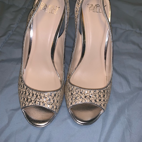 Shiny Slingback Wedding Heels - Picture 3 of 8